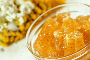 sweet honey on the table