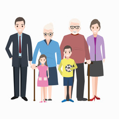 Obraz premium Family icon, Happy family character icon illustration