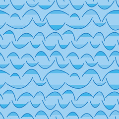 Wavy shapes background. Seamless pattern.Vector. なみなみパターン