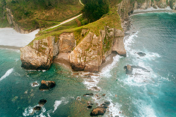 Aerial view of cliffs