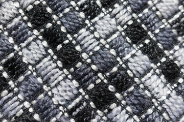 Textile with diagonal stitches directly from above