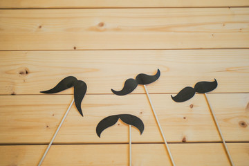 ひげ　スティック　口　めがね　アート