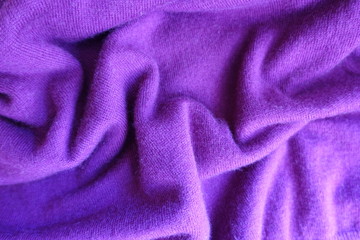 Draped thin bright violet simple knitted fabric