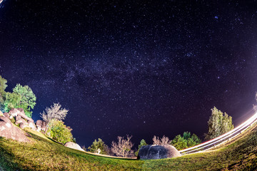 Milky way over Huai Nam Dang National Park in Chiang Mai, North of Thailand.