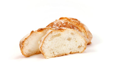 Freshly sliced bread isolated