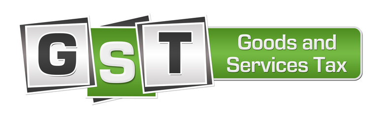 GST - Goods And Services Tax Green Grey Squares Bar 