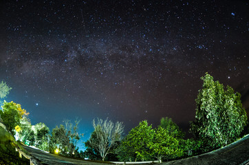 Milky way over Huai Nam Dang National Park in Chiang Mai, North of Thailand.