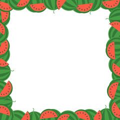 Watermelon Square Frame - Vector