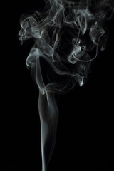  White smoke texture on black background