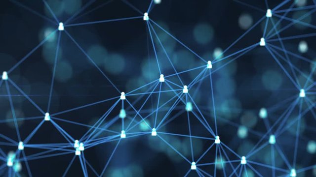 Global social network connection concept. Connecting people icon link on the internet.Seamless loop. 4K