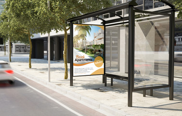 bus stop real estate billboard