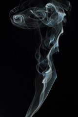 White smoke texture on black background