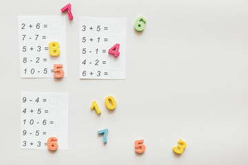 Materials for teaching children to count. 