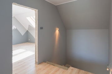 Hall in the new house at renovation