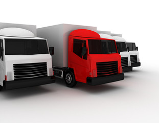 3d car truck leader of delivery concept . 3d rendered illustration