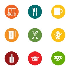 Jefe icons set. Flat set of 9 jefe vector icons for web isolated on white background