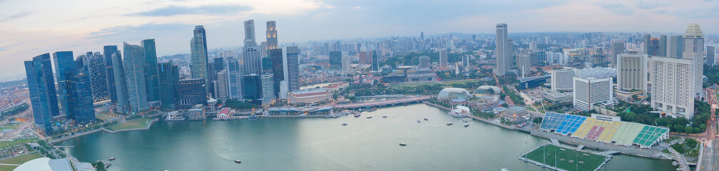 Fototapeta na wymiar Singapore city panorama with Bay view. Modern Asian megalopolis