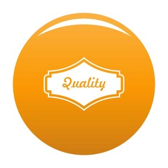 Quality label icon. Simple illustration of quality label vector icon for any design orange
