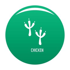 Obraz premium Chicken step icon. Simple illustration of chicken step vector icon for any design green