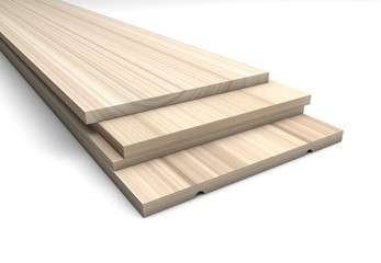 Profile of a three-layer wooden floorboards. Parquet.