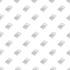 Calculator icon in outline style isolated on white background. Calculations symbol