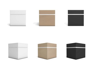 Set of cardboard boxes. Template for packaging design