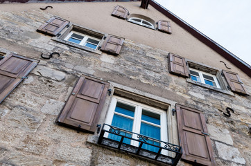 Fototapeta na wymiar Low angle view of old building against sky in Rothenburg ob der Tauber, Germany