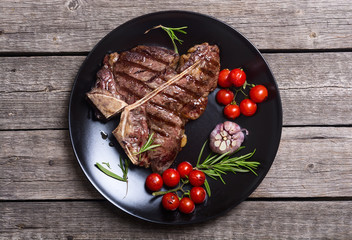 Grilled porterhouse beef steak