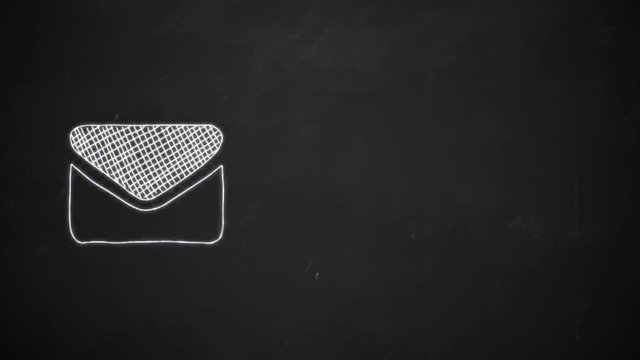 hand drawing of letter symbol with white chalk on blackboard
