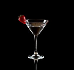 Martini Drink With Strawberry Decor