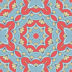 Hand drawn ornamental seamless pattern. Vector Illustration