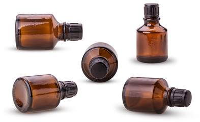 Set brown glass jar