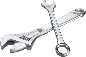A Wrench and An Adjustable Wrench
