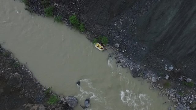 Rafting in River Water Spors Drone
