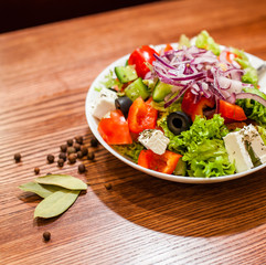 tasty mushrooms salad with pepper, tomatoes and chees