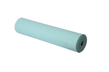 turquoise yoga mat on a white background