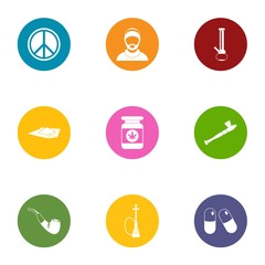 Luck security icons set. Flat set of 9 luck security vector icons for web isolated on white background