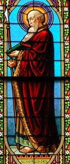 Saint Mathew Apostle, stain glass window