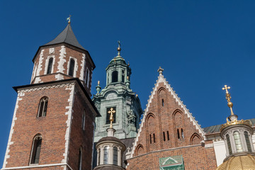 Fototapeta premium Detail of Wawel Castle in Krakow, Poland, on a beautiful sunny day