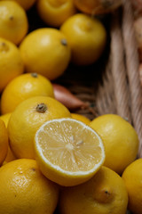 Slice half of orange