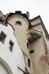 Fragment of Bran Castle - dramatic, 14th-century castle, former royal residence & alleged legend of Count Dracula inspiration in Bran city in Romania