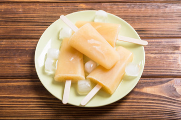 homemade peach popsicle
