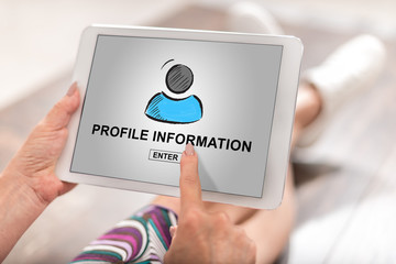Profile information concept on a tablet