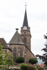 Fototapeta na wymiar Bergheim, Eglise paroissiale de l'Assomption de la Bienheureuse Vierge Marie, Alsace. Haut-Rhin. Grand Est