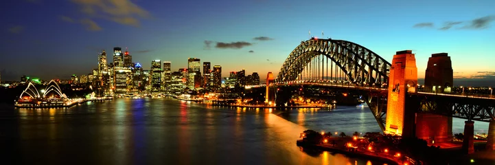 Poster Sydney Harbour bij nacht © Brian