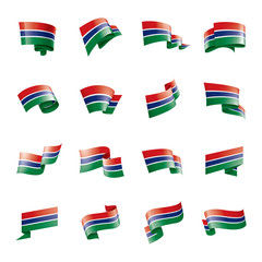 Gambia flag, vector illustration on a white background