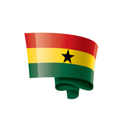 Obraz premium Ghana flag, vector illustration on a white background