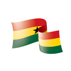 Ghana flag, vector illustration on a white background