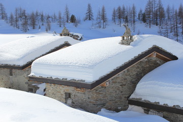 chalet en hiver
