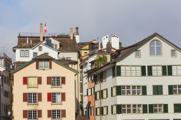 Buildings of the historic part of the city of Zurich